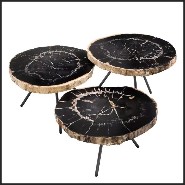 Table basse 24 - Petrified Clear | Coffee Table 24- Petrified Dark Set of 3 - Dark Petrified - Pacific Compagnie.