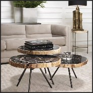 Table basse 24 - Petrified Clear | Coffee Table 24- Petrified Dark Set of 3 - Coffee Table Set - Pacific Compagnie.