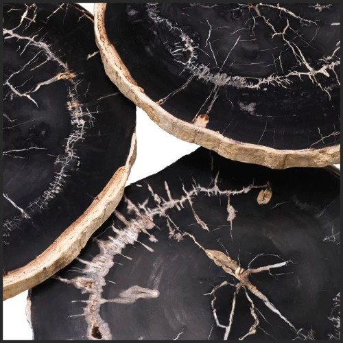 Table basse 24 - Petrified Clear | Coffee Table 24- Petrified Dark Set of 3 - Set of Three - Pacific Compagnie.