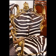 Fauteuil 120 - Zebra - Zebra skin covered armchair with distinctive horns, stylish seating option - Pacific Compagnie.