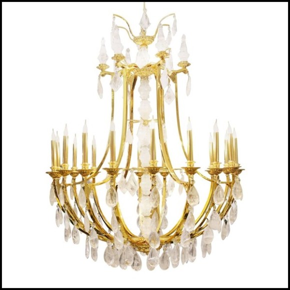 Chandelier PC-Gold and Crystal Rock