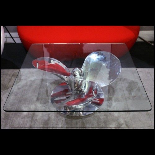 Table basse PC - Navy Boat Patrol - Bois patiné - Pacific Compagnie.