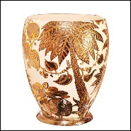 Vase PC - Palmers white and golded - Motifs originaux - Pacific Compagnie.