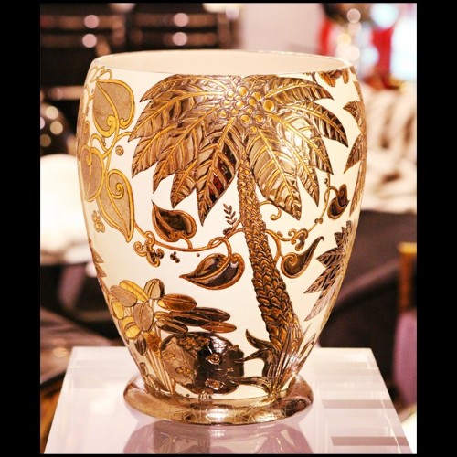 Vase PC-Palmers white and golded