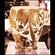 Vase PC - Palmers white and golded - Collection luxe - Pacific Compagnie.