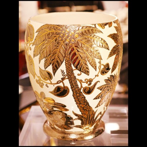 Vase PC - Palmers white and golded - Pièce décorative - Pacific Compagnie.