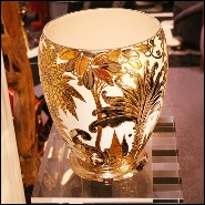 Vase PC - Palmers white and golded - Fabriqué en France - Pacific Compagnie.
