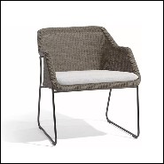 Armchair in woven wicker and PCSTS 48-Mood Lava