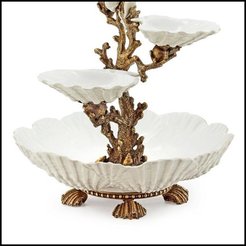 Coupe 162 - Shells - Porcelaine peinte - Pacific Compagnie.
