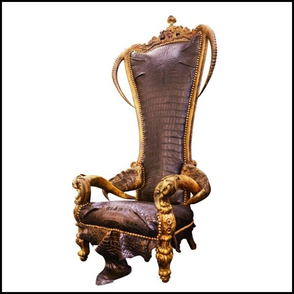 Armchair Croco Black King