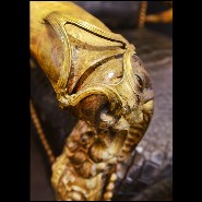 Fauteuil PC - Croco Black King - Premium seating featuring a black alligator skin finish and genuine horns PC-Croco Black King -