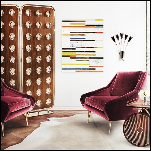 Paravent 157 - Golded Rings - Pliable design - Pacific Compagnie.