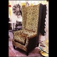 Fauteuil 39 - Leopard - Leopard pattern armchair with black nubuck leather accents - Pacific Compagnie.