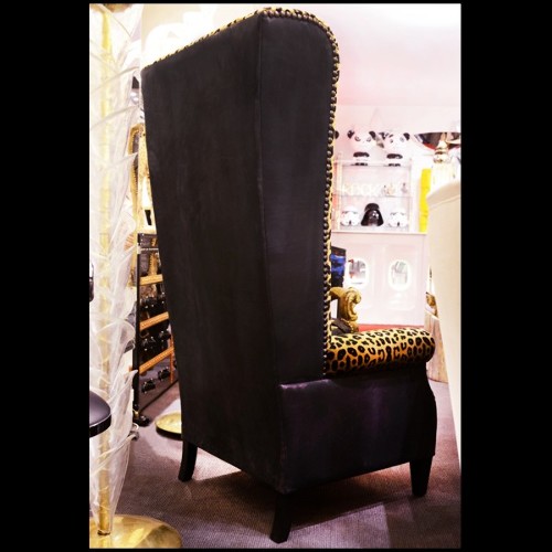 Fauteuil 39 - Leopard - Velvet leopard fabric armchair with Ascension Latorre-Leopard design - Pacific Compagnie.