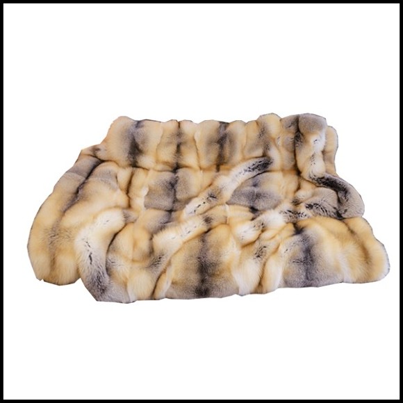 Plaid 109-RENARD-Patchwork fourrure 