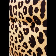 Fauteuil 39 - Leopard - Leopard print armchair with black nubuck leather and velvet fabric combination - Pacific Compagnie.