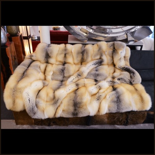 Plaid 109-RENARD-Patchwork fourrure 