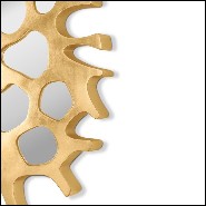 Miroir 155 - Helios - Luxury gold pearl mirror with wooden frame - Pacific Compagnie.