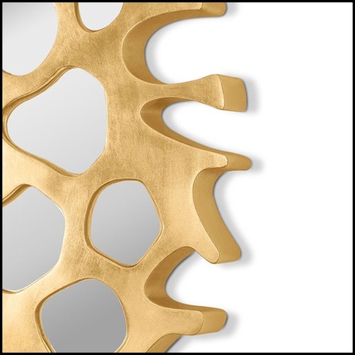 Miroir 155 - Gold Pearl - Bois sculpté main - Pacific Compagnie.