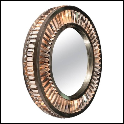 Round mirror with sparkling...