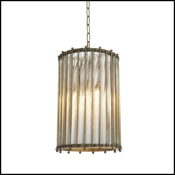 Chandelier in vintage brass or antique silver plated finish 24-Mezzo Single