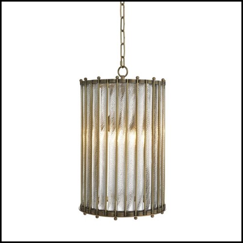 Chandelier in vintage brass or antique silver plated finish 24-Mezzo Single