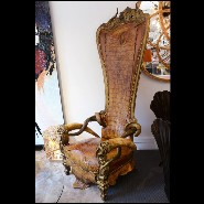 Fauteuil PC - Crocodile Master - Exotic throne with natural Kudu Buffalo Water and Aries real Horns - Pacific Compagnie.