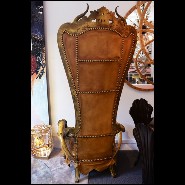 Fauteuil PC - Crocodile Master - Unique seating with natural alligator skin and buffalo horn adornments - Pacific Compagnie.