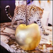 Sculpture PC - Cherry Gold M - Gold finish ceramic sculpture with cherry details PC-Cherry Gold M - Pacific Compagnie.