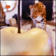 Sculpture PC - Cherry Gold M - Medium-sized ceramic sculpture with gold accents PC-Cherry Gold M - Pacific Compagnie.