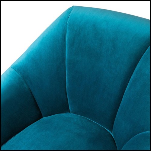 Fauteuil 162 - Tomy - Luxury aqua blue velvet seating with Abhika-Tomy design - Pacific Compagnie.