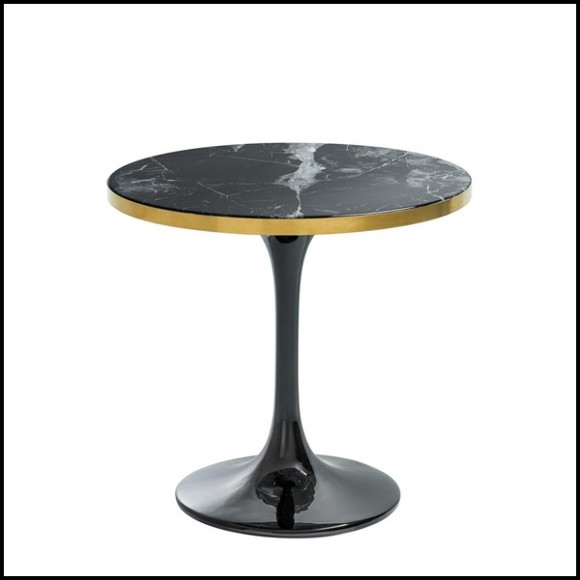 Table d'appoint 24 - Parme - Luxury marble table with brushed brass accents - Pacific Compagnie.