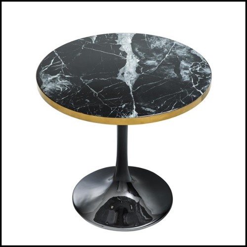 Table d'appoint 24 - Parme - Eichholtz marble side table with brass rim - Pacific Compagnie.