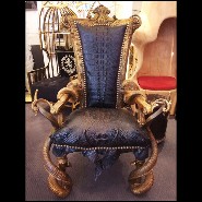 Fauteuil PC - Croco Black Horns, cuir - Pacific Compagnie.