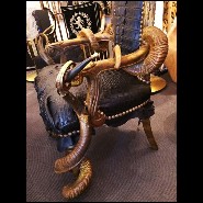Fauteuil PC - Croco Black Horns - Fauteuil luxe - Pacific Compagnie.