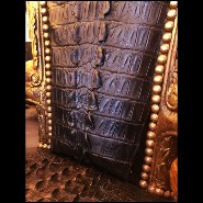 Fauteuil PC - Croco Black Horns - Cuir exotique - Pacific Compagnie.