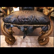 Fauteuil PC - Croco Black Horns - Crocodile noir - Pacific Compagnie.