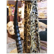 Tabouret PC - Ostrich & Topi Horns - Assise originale - Pacific Compagnie.