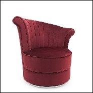 Fauteuil avec tissu velours bleu ou velours rouge avec contour de base finition gold 162-Blue Wing Right