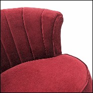 Fauteuil avec tissu velours bleu ou velours rouge avec contour de base finition gold 162-Blue Wing Right