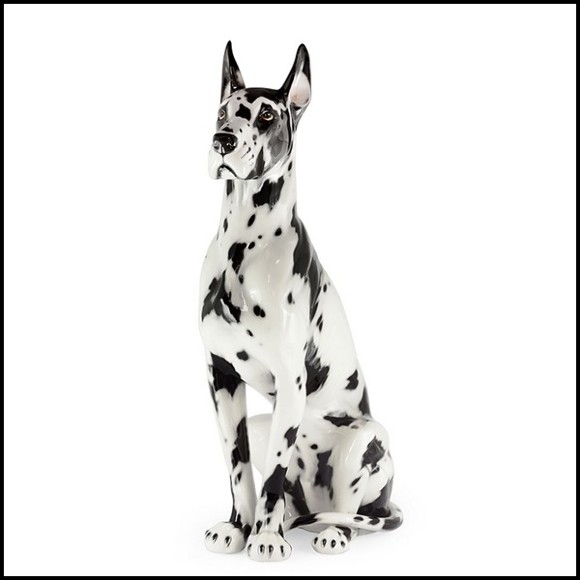 Sculpture en céramique peinte à la main 162-Danish Dog