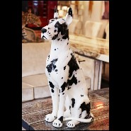 Sculpture in hand-painted ceramic 162-Danish Dog