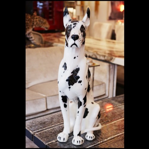 Sculpture en céramique peinte à la main 162-Danish Dog