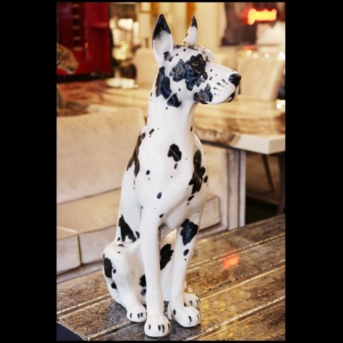 Sculpture en céramique peinte à la main 162-Danish Dog