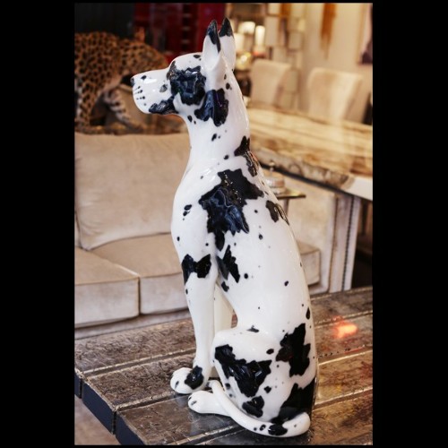 Sculpture en céramique peinte à la main 162-Danish Dog