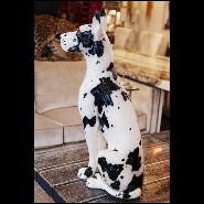 Sculpture en céramique peinte à la main 162-Danish Dog