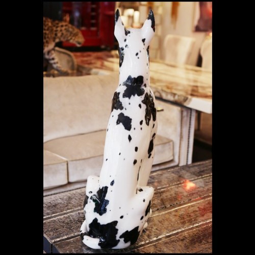 Sculpture en céramique peinte à la main 162-Danish Dog