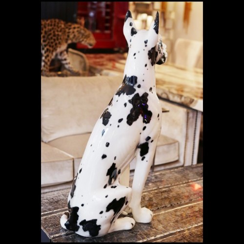 Sculpture en céramique peinte à la main 162-Danish Dog