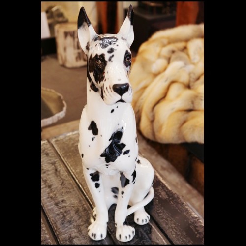 Sculpture en céramique peinte à la main 162-Danish Dog