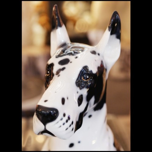 Sculpture en céramique peinte à la main 162-Danish Dog